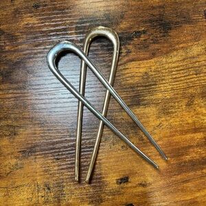 Elegant Metal French Hairpin - Silver and Gold